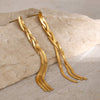 18K Gold Novelty Simple Braid Design Earrings