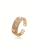 18K Gold Plated Chic Ladies Ring with Zircon Inset