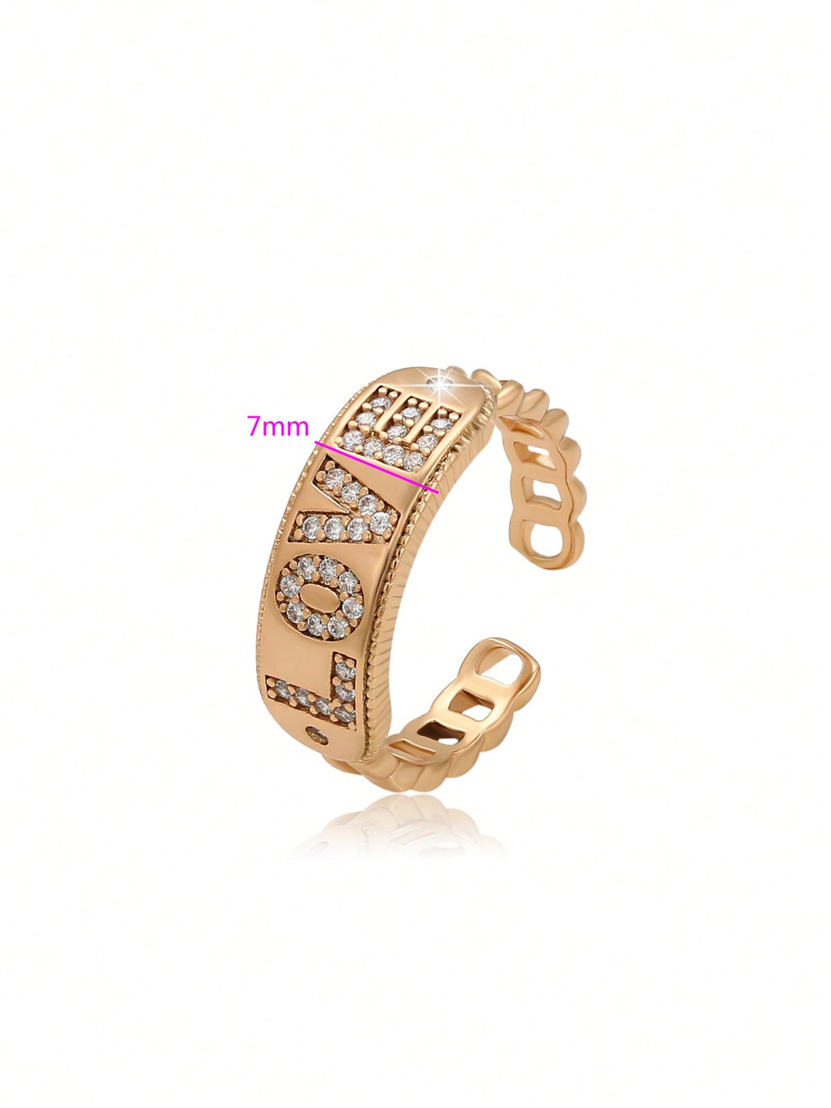 18K Gold Plated Chic Ladies Ring with Zircon Inset