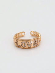 18K Gold Plated Chic Ladies Ring with Zircon Inset