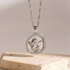 18K Gold Angel Pendant Necklace with Round Diamond