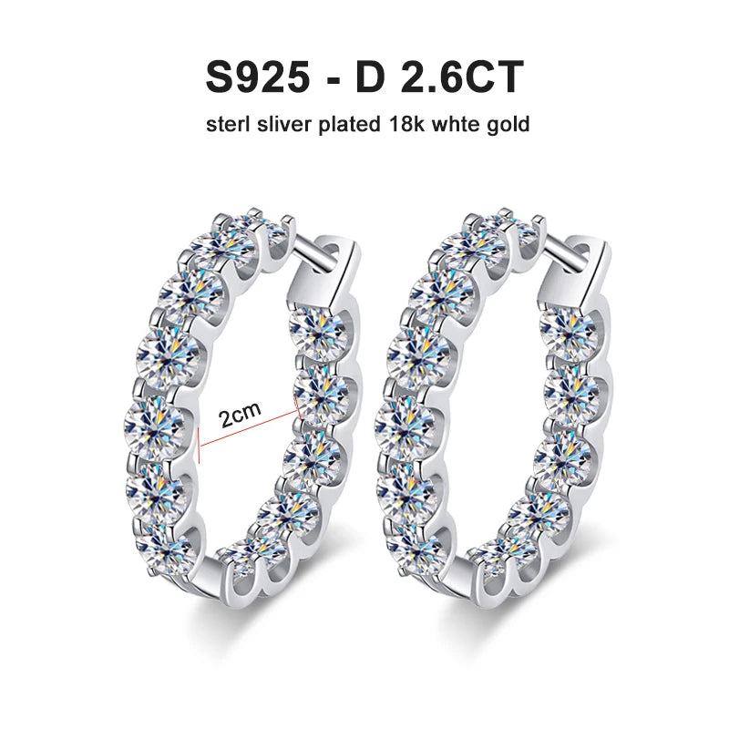 2.6ct Moissanite Earrings S925 Silver for Women