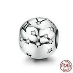 925 Sterling Silver Zodiac Charm with Sparkling Zircon