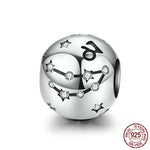 925 Sterling Silver Zodiac Charm with Sparkling Zircon