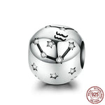 925 Sterling Silver Zodiac Charm with Sparkling Zircon