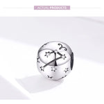 925 Sterling Silver Zodiac Charm with Sparkling Zircon