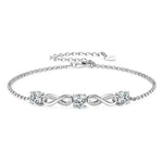 Infinity Moissanite Bracelet 18k Gold & S925 Silver