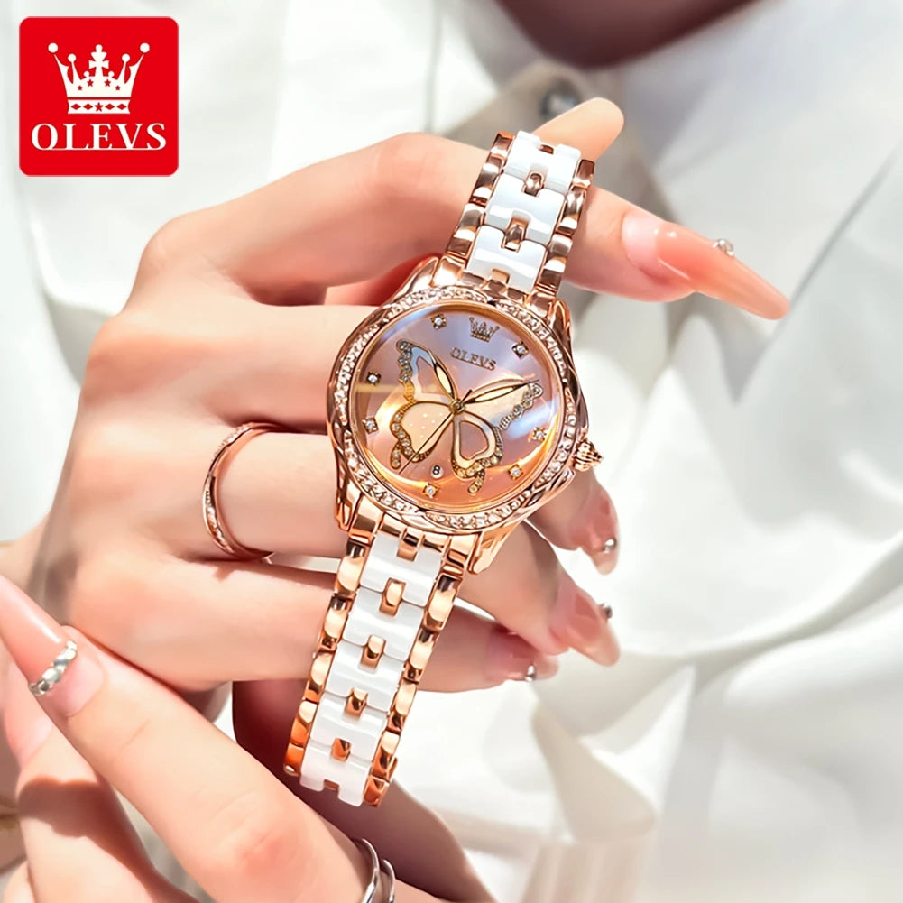 Luxury Women’s Ceramic Quartz Watch with Date