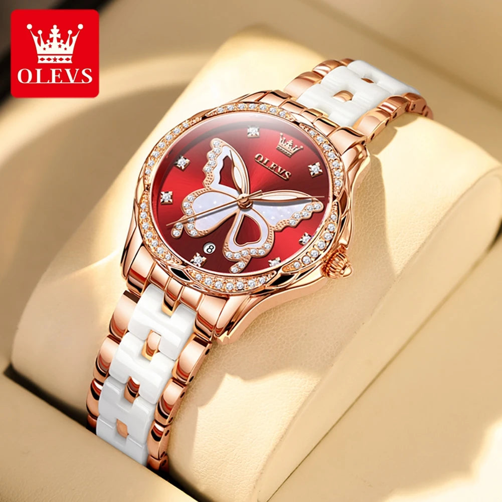 Luxury Women’s Ceramic Quartz Watch with Date