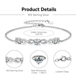 Infinity Moissanite Bracelet 18k Gold & S925 Silver