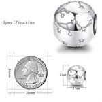 925 Sterling Silver Zodiac Charm with Sparkling Zircon