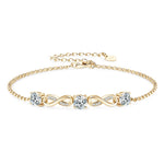 Infinity Moissanite Bracelet 18k Gold & S925 Silver