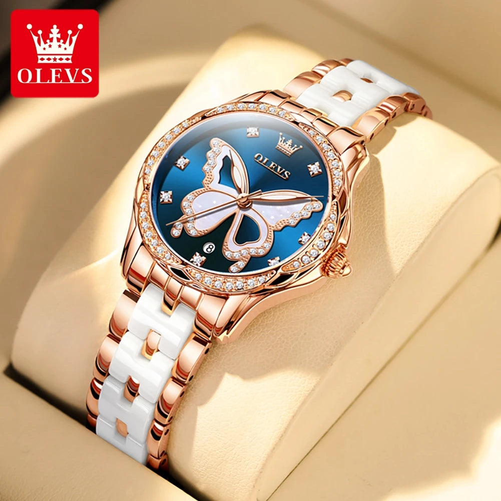 Luxury Women’s Ceramic Quartz Watch with Date