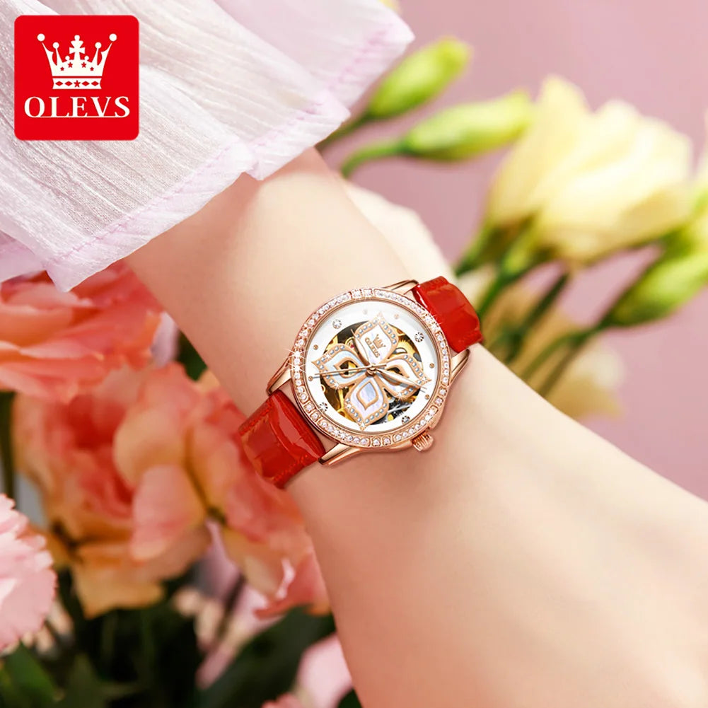 OLEVS Women's Elegant Ceramic Strap Watch