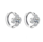 925 Silver Hoop Earrings with VVS1 Moissanite Stones