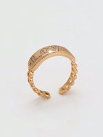 18K Gold Plated Chic Ladies Ring with Zircon Inset