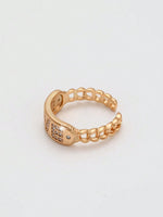 18K Gold Plated Chic Ladies Ring with Zircon Inset